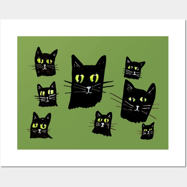 Halloween Cats Wall Art by bubbsnugg